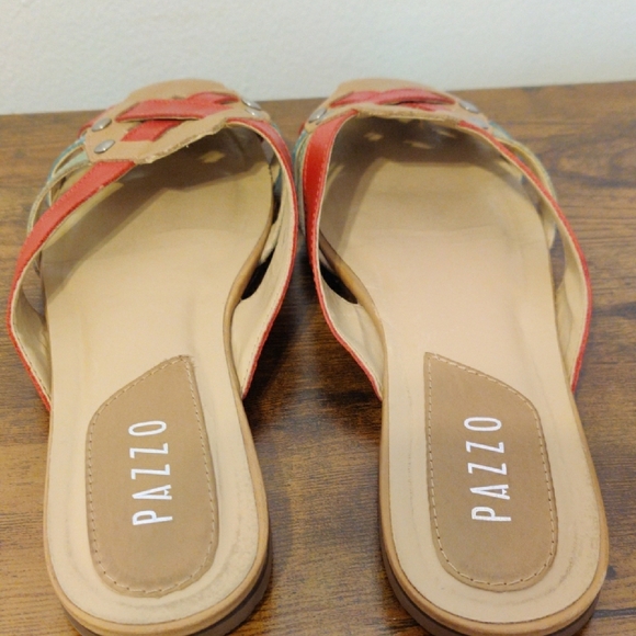 PAZZO. Women's Red and Tan Sandals - Picture 8 of 11